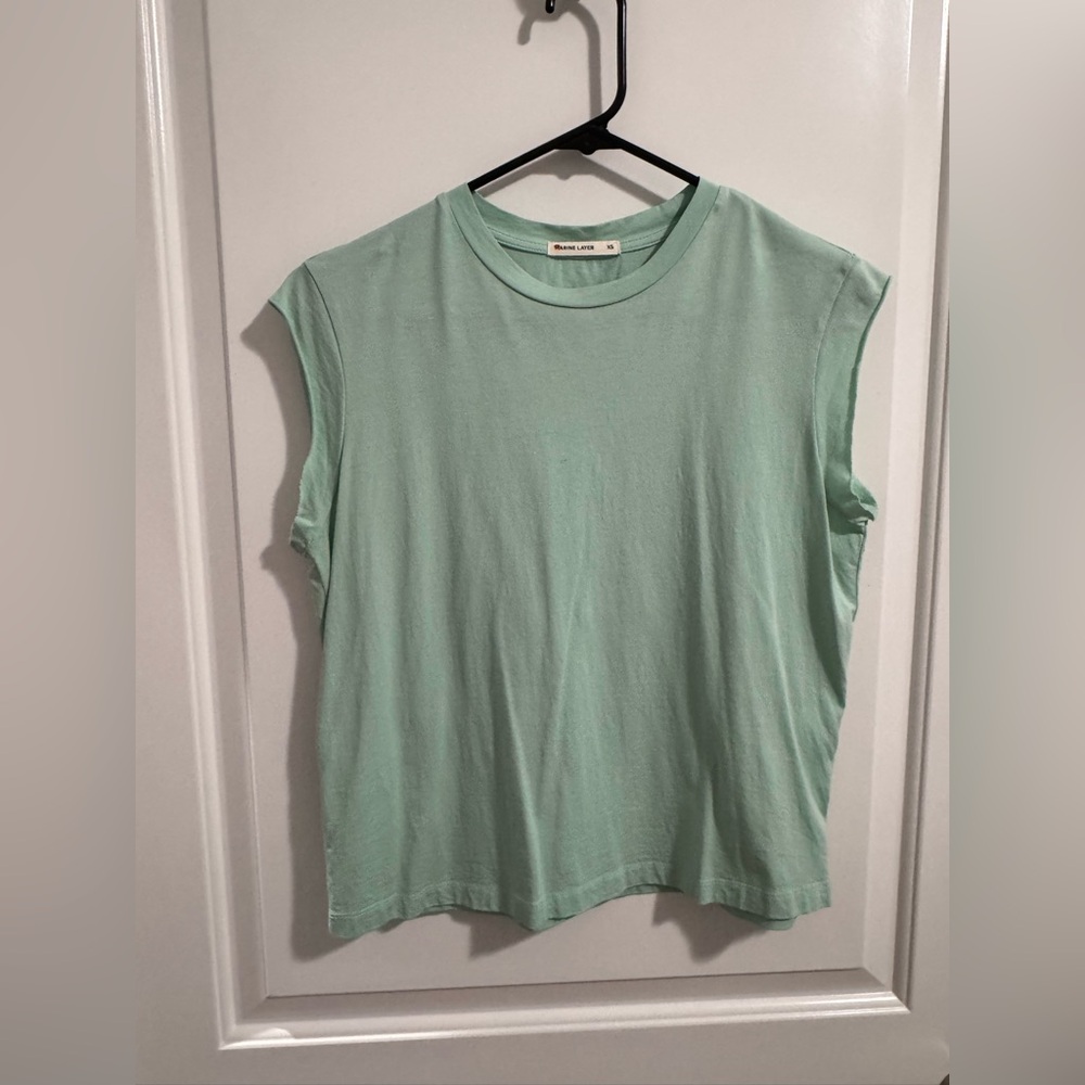 Marine Layer muscle tee mint green